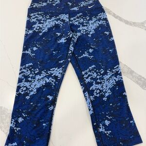 Nike Kids Leggings - Navy and Light Blue Pattern
